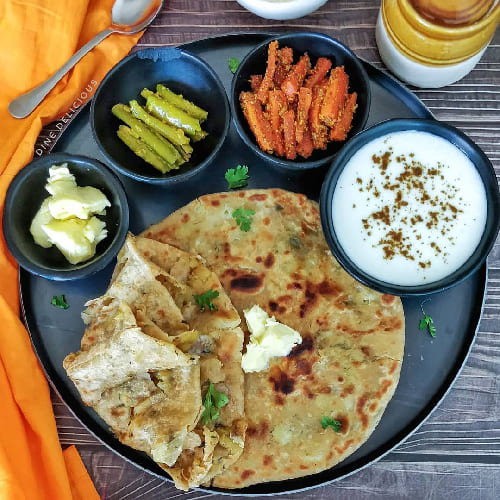 Plain Parantha Thali